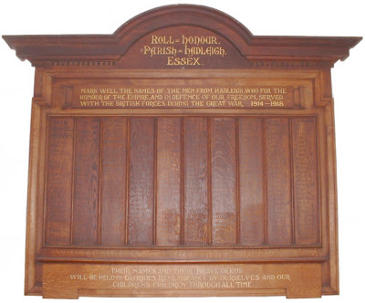 Roll of Honour in Hadleigh United Reformed Church